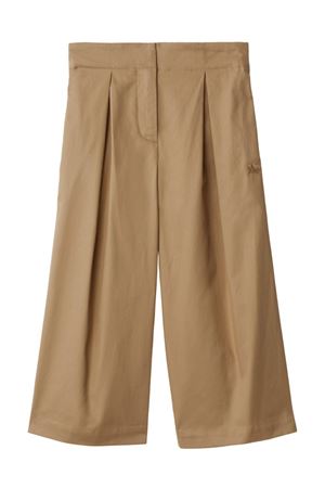 Beige cotton trousers BURBERRY KIDS | 8078341A7026